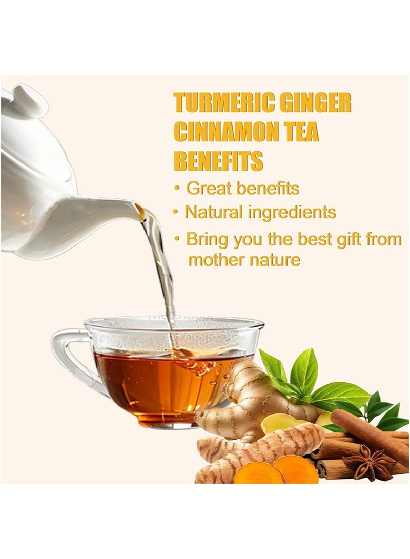 Wins Town Premium Turmeric Ginger Cinnamon Tea,Improve Digestion,Support Brain,Weight,Skin and Sleep,Eco-Conscious Tea Bags and Premium Natural Ingredients,Turmeric Ginger Herbal Tea,No Sugar,No Caffeine,No Gluten,Vegan - Image 4