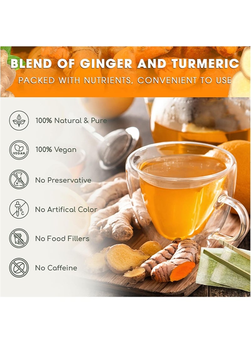 Wins Town Premium Turmeric Ginger Cinnamon Tea,Improve Digestion,Support Brain,Weight,Skin and Sleep,Eco-Conscious Tea Bags and Premium Natural Ingredients,Turmeric Ginger Herbal Tea,No Sugar,No Caffeine,No Gluten,Vegan - Image 2