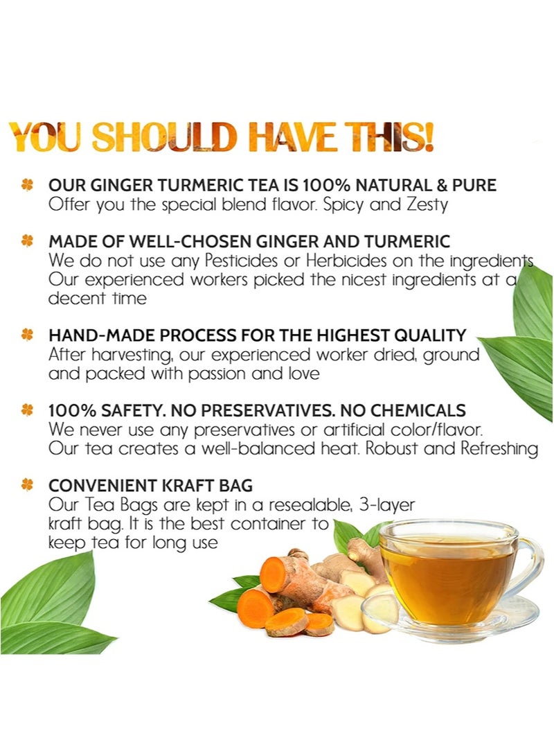 Wins Town Premium Turmeric Ginger Cinnamon Tea,Improve Digestion,Support Brain,Weight,Skin and Sleep,Eco-Conscious Tea Bags and Premium Natural Ingredients,Turmeric Ginger Herbal Tea,No Sugar,No Caffeine,No Gluten,Vegan - Image 5