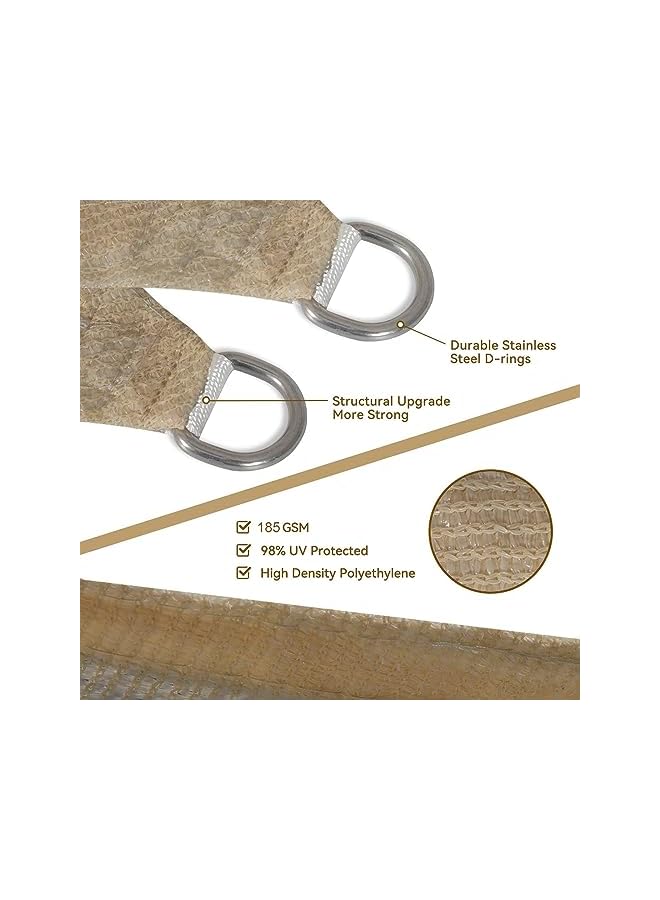 The Bros Sun Shade Sail, Permeable Canopy Cover, Breathable Rectangle Canopy Fabric Cloth, 90% UV Blockage Awning Shelter for Outdoor Patio Garden Backyard Carport (3x3m, Triangle) - Image 3