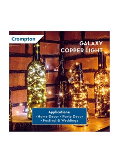 Crompton Galaxy Decoration Copper USB Powered String Fairy Lights with 100 Led Light (10 Meters / 32 Feet, Warm White, Pack of 1)
