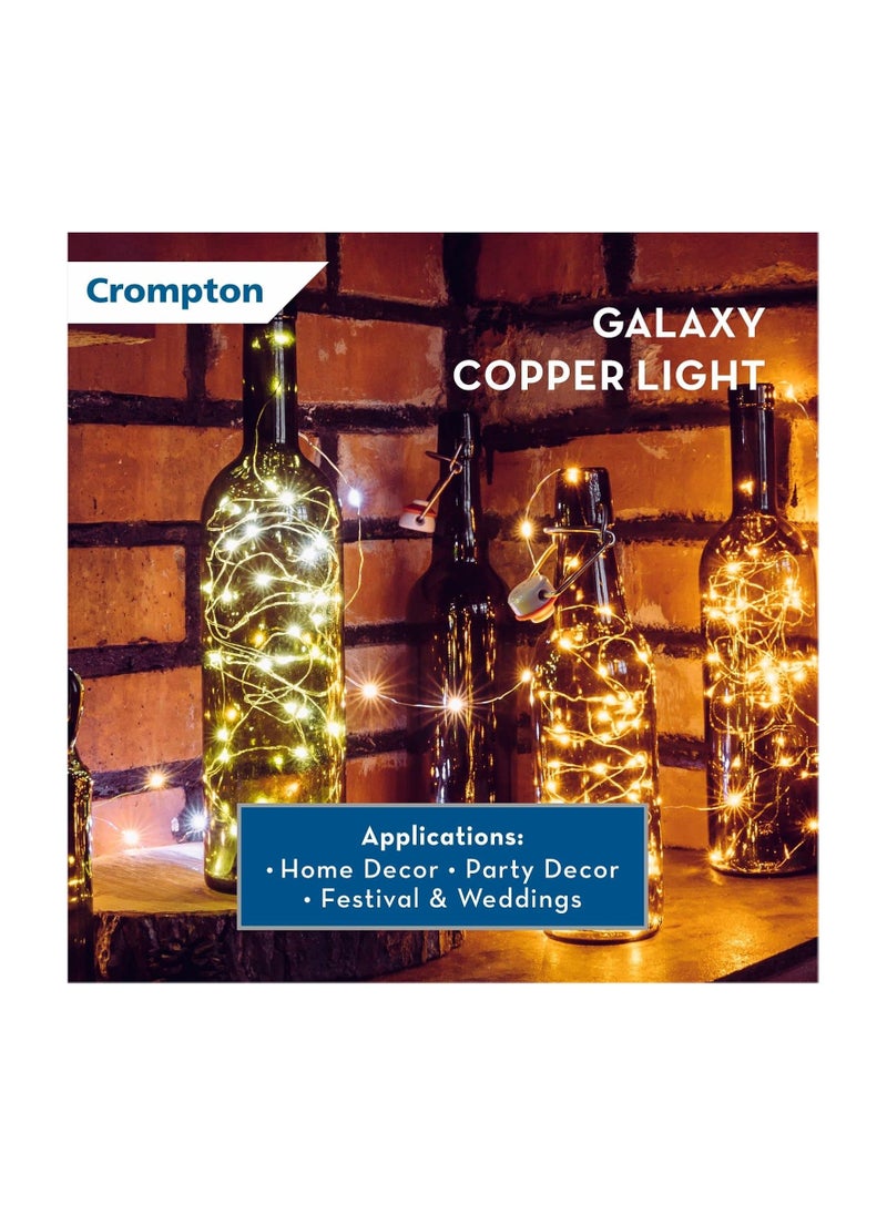 Generic - Crompton Galaxy Decoration Copper USB Powered String Fairy Lights with 100 Led Light (10 Meters / 32 Feet, Warm White, Pack of 1) - Image 1