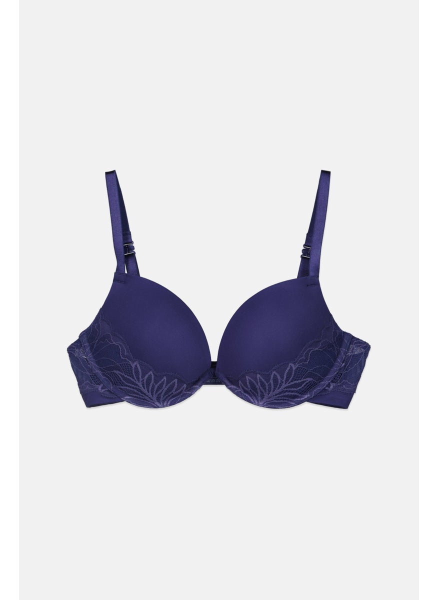 Tchibo Women Padded Underwired Push Up Bra, Navy  - Image 1