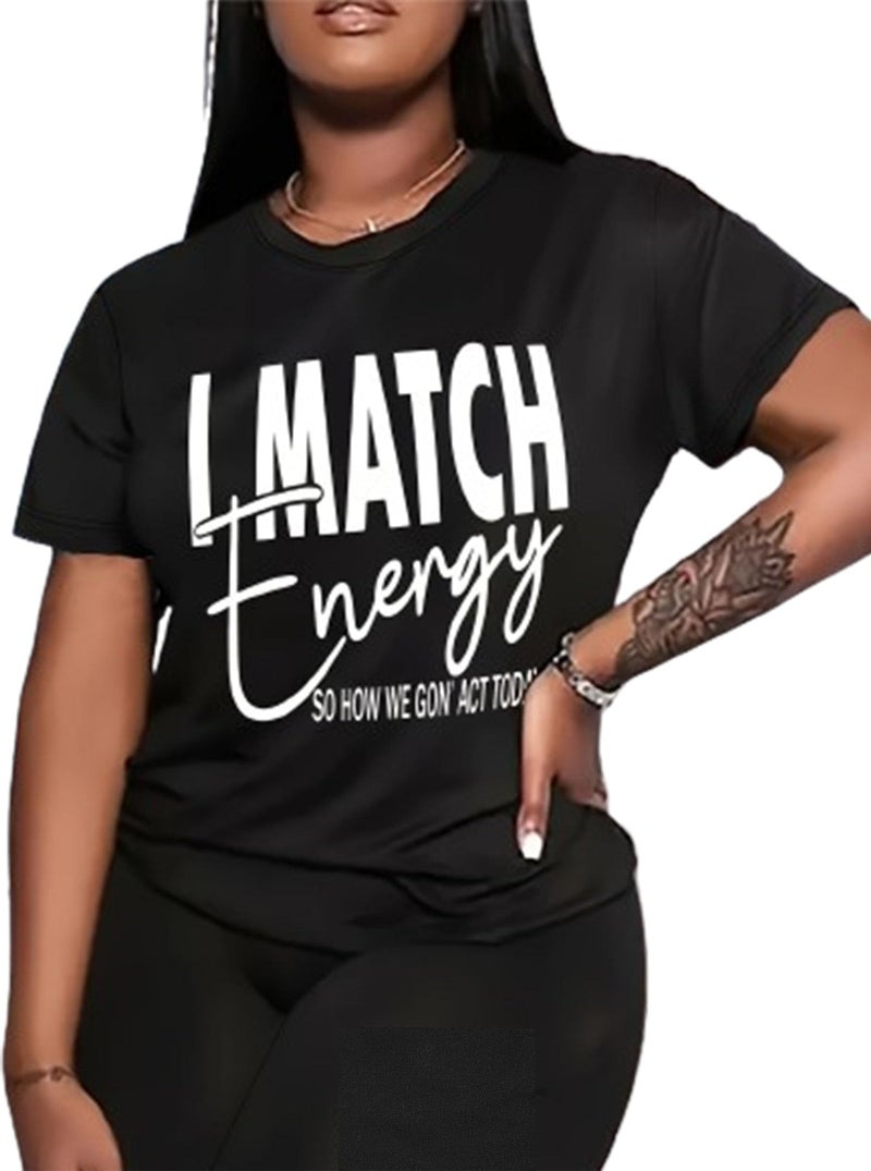Hilinker Women's Funny Graphic Tees Summer Cute Tops Casual Loose Short Sleeve T Shirts Black IMATCH Large - Image 1