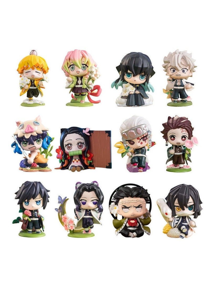 general Ghost Extermination Blade Blind Box Birth Flower Series Tanjiro Your Bean Shanyi Figure Peripheral Model Ornament Gift (Single) - Image 2