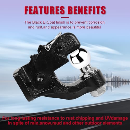 NBJINGYI 8-Ton Pintle Hook Trailer Combination Hitch Receiver 2” Hitch Ball with Mounting Kit (2“ Hitch Ball) - Image 5