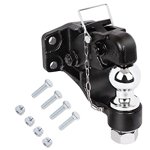NBJINGYI 8-Ton Pintle Hook Trailer Combination Hitch Receiver 2” Hitch Ball with Mounting Kit (2“ Hitch Ball) - Image 1