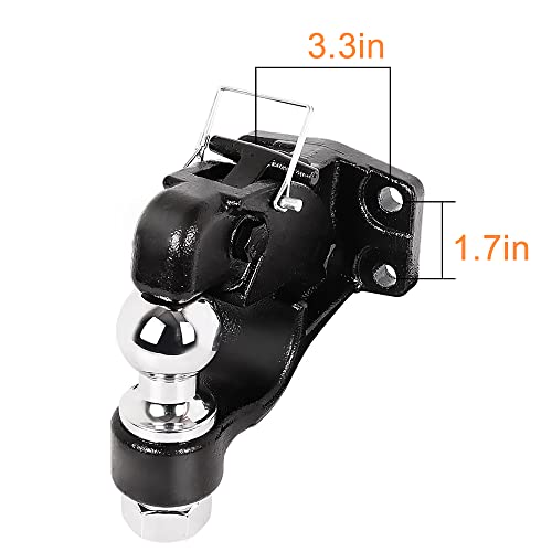 NBJINGYI 8-Ton Pintle Hook Trailer Combination Hitch Receiver 2” Hitch Ball with Mounting Kit (2“ Hitch Ball) - Image 2
