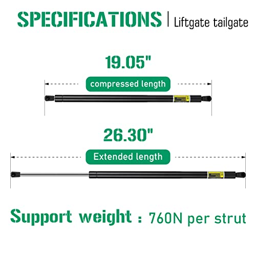 AEagle Liftgate Tailgate Lift Supports Struts Shocks for Chrysler Town & Country Dodge Grand Caravan 2008-2015, Ram C/V 2012-2015, 6124 SG214056 SG214057 SG214056-057 PM3017 Qty 2 - Image 2