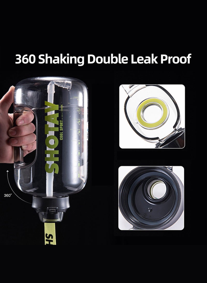 شوتاي زجاجات مياه رياضية سعة /1.5 لتر  مصنوعة من مادة التريتان الامريكية خالية من BPA بنسبة 100% ومضادة للتسرب، زجاجة مياه نصف جالون للمدرسة واللياقة البدنية والرياضات الخارجية من شوتاي، بلاستيك - Image 5