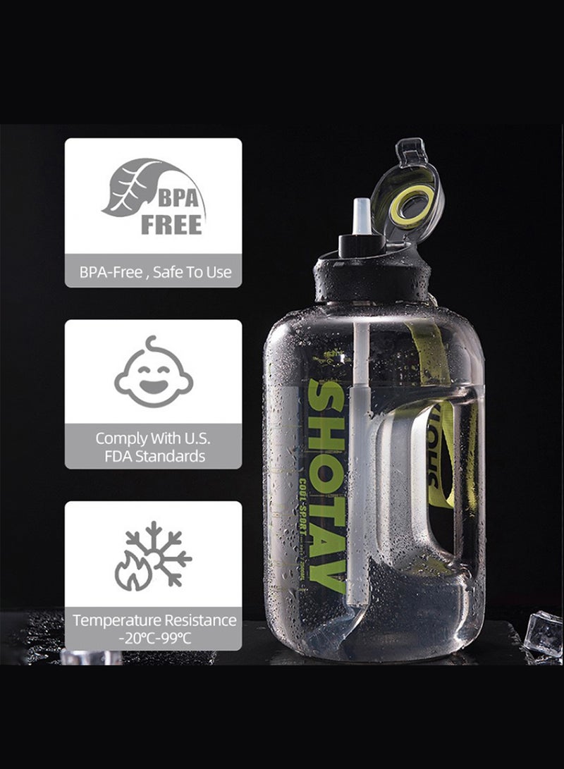 شوتاي زجاجات مياه رياضية سعة /1.5 لتر  مصنوعة من مادة التريتان الامريكية خالية من BPA بنسبة 100% ومضادة للتسرب، زجاجة مياه نصف جالون للمدرسة واللياقة البدنية والرياضات الخارجية من شوتاي، بلاستيك - Image 3