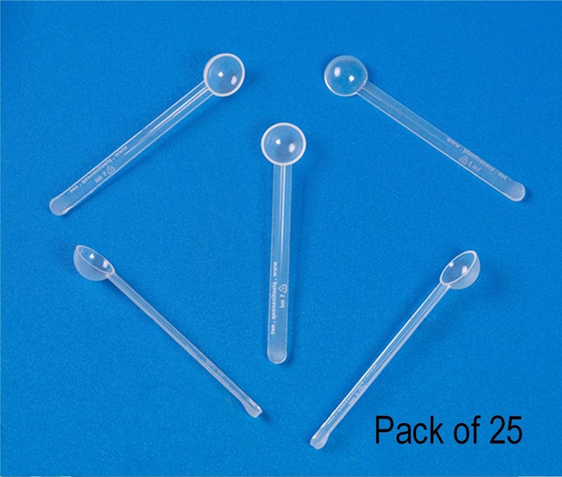 Oleaf 1cc Measuring Scoop |Pack of 25 | Long Handle Plastic Spoon 1ml|Clear Food Grade Plastic Scoop for Accurate Dosing of Powders, Liquids, Spices, Kitchen, Lab, Supplement, Pet Food - Image 3