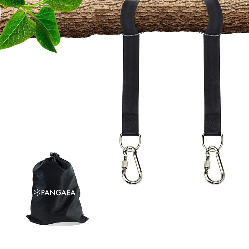 PANGAEA Tree Swing Hanging Straps Kit Heavy Duty Holds 2200LBS 5FT Extra Long with Safer Lock Snap Carabiners  Carry Pouch Bag 