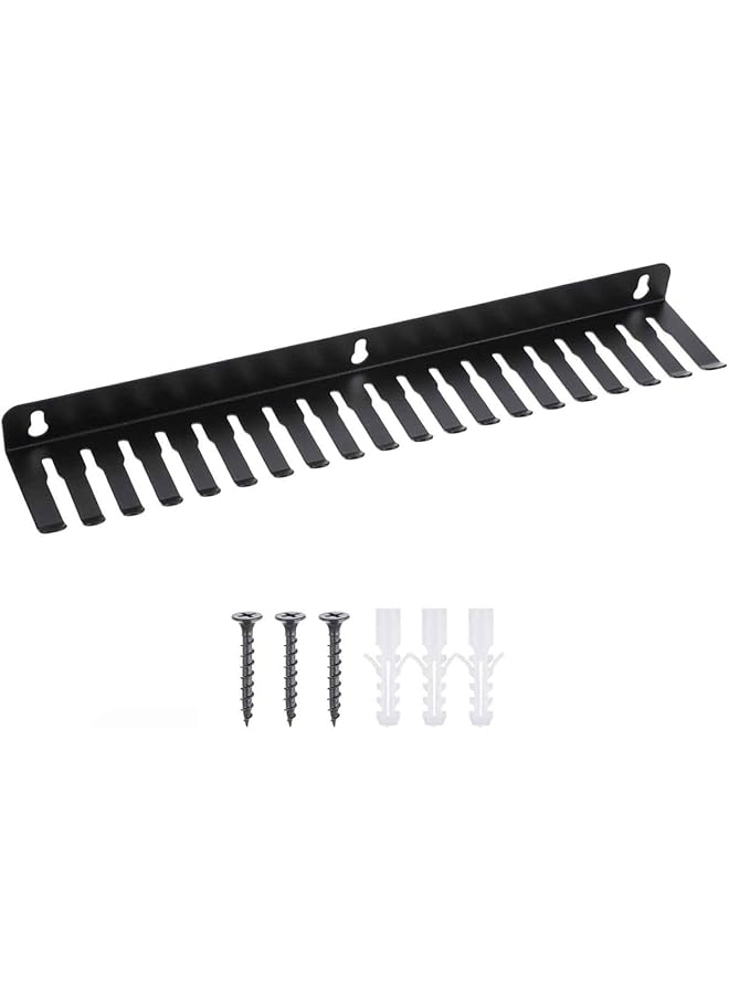 Wall Mountable Cable Hanger and Organizer with 19 Slots; Ranges from 5-9mm Spaces,Sturdy Cable Holder Wall Mount Black Cord Rack Organizer