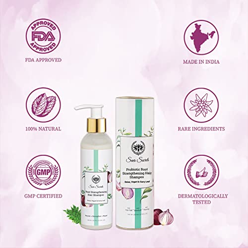 Seer Secrets Onion, Curry Leaf & Probiotic Yogurt Hair Shampoo – 200ml | Anti-Hair Fall, Hair Growth & Dandruff Control | Strengthens Roots, Repairs Damage, Nourishes Scalp | For Men & Women - Image 5