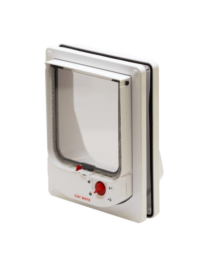 كات مايت باب قطط كهرومغناطيسي بقفل رباعي الاتجاهات مع مفتاحين للطوق - أبيض - Image 1