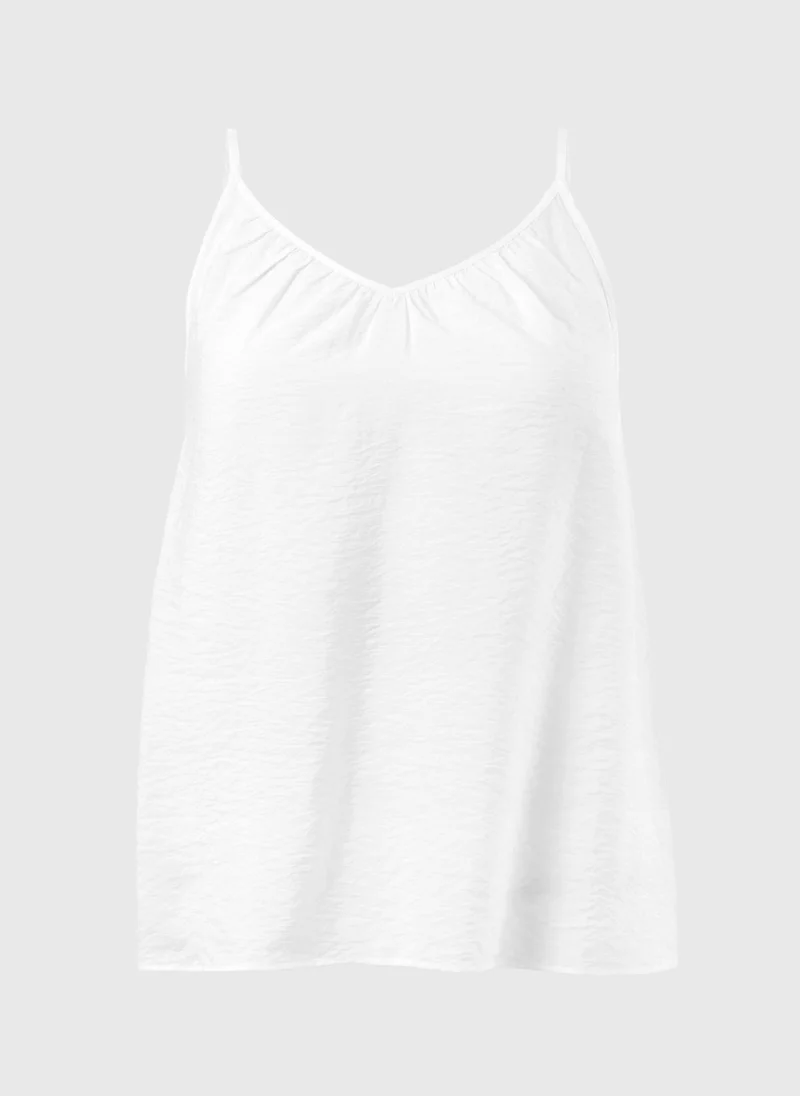 Matalan White White Ruched Cami Top for Women | Best Price UAE