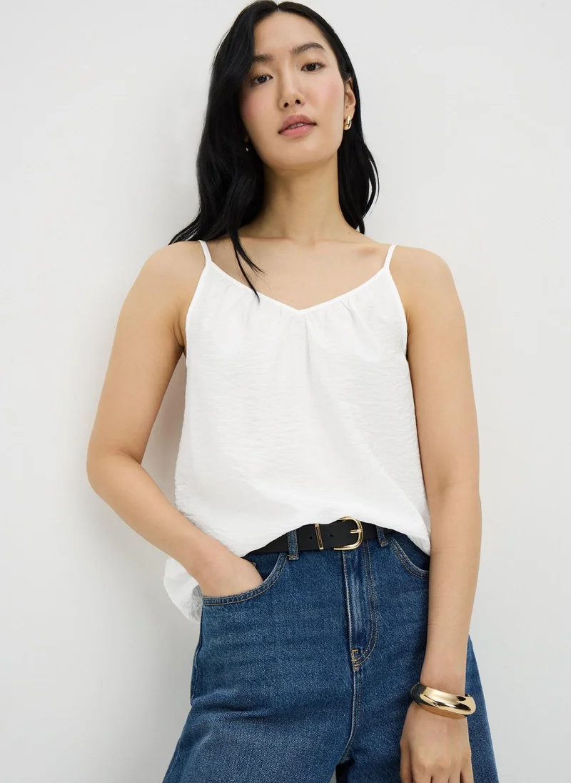 ماتلان White Ruched Cami Top