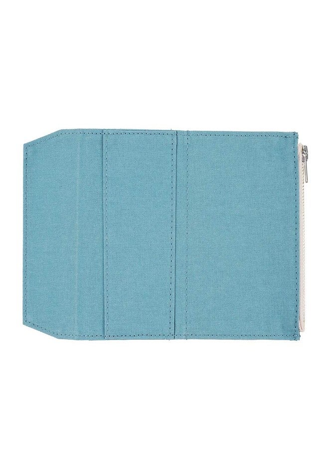 Moterm Canvas Zipper Pocket for Travelers Notebook, 1 Insert Pouch Refill for TN Accessories Card Holder Storage Bag File Folder Stationery (Passport Size,Skyblue) - Image 4