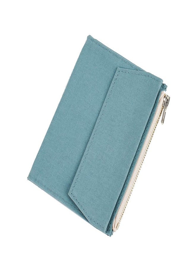 Moterm Canvas Zipper Pocket for Travelers Notebook, 1 Insert Pouch Refill for TN Accessories Card Holder Storage Bag File Folder Stationery (Passport Size,Skyblue) - Image 1