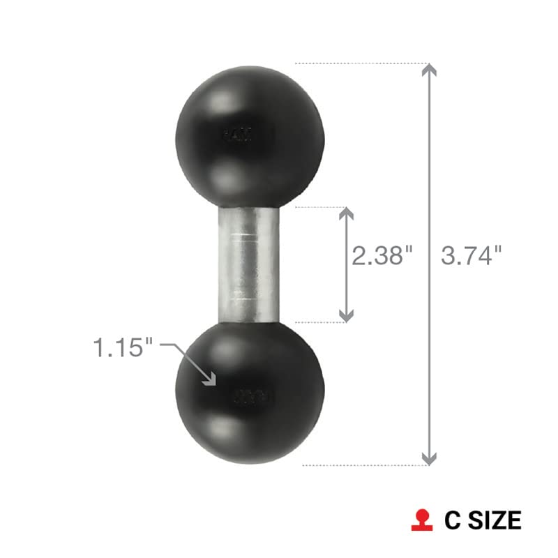 RAM Mounts Double Ball Adapter RAM-230U with C Size 1.5" Balls - Image 3