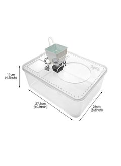 Saim Turtle Tank Kit, Acrylic Aquatic Turtle Tank, Full View Visually Tortoise Aquarium Habitat with Lid (Water Tank + led Light + Water Pump) for Turtles, Small Reptiles Betta Fish  - Image 2