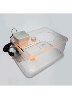 Saim Turtle Tank Kit, Acrylic Aquatic Turtle Tank, Full View Visually Tortoise Aquarium Habitat with Lid (Water Tank + led Light + Water Pump) for Turtles, Small Reptiles Betta Fish  - Image 3