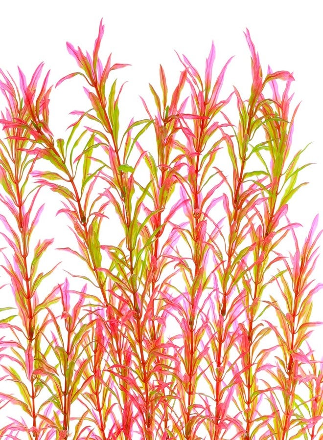JIH Aquarium Plastic Plants Large, Artificial Plastic Long Fish Tank Plants Decoration Ornaments Safe for All Fish 21 Inches Tall (J07 Pink) - Image 5