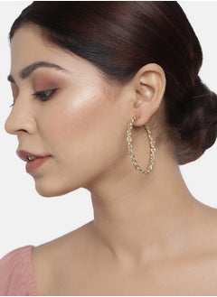 Just Peachy Just Peachy Set of 3 Gold Plated Earrings for Women, Versatile Collection Featuring Classic Studs, Hoop, Drop Designs, Perfect for Any Occasion, Ideal for Daily Wear or Special Events, Pack of 3  - Image 2