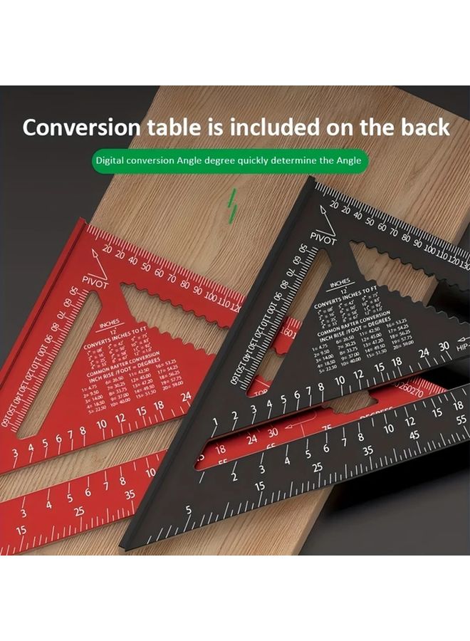 12 Inch Metric Aluminum Triangle Ruler High Precision Measuring Tool - Image 5