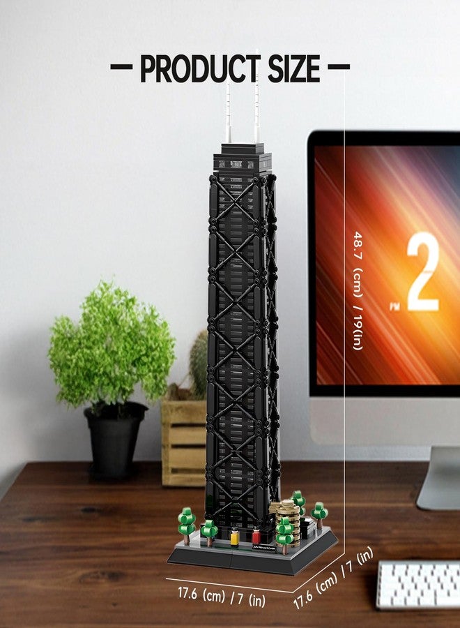 CSNRHG John Hancock Center Chicago Architecture Model Building Blocks Sets The Office Landmarks Skyline Set Toys Collection for Kids Adults 1284Pcs - Image 2
