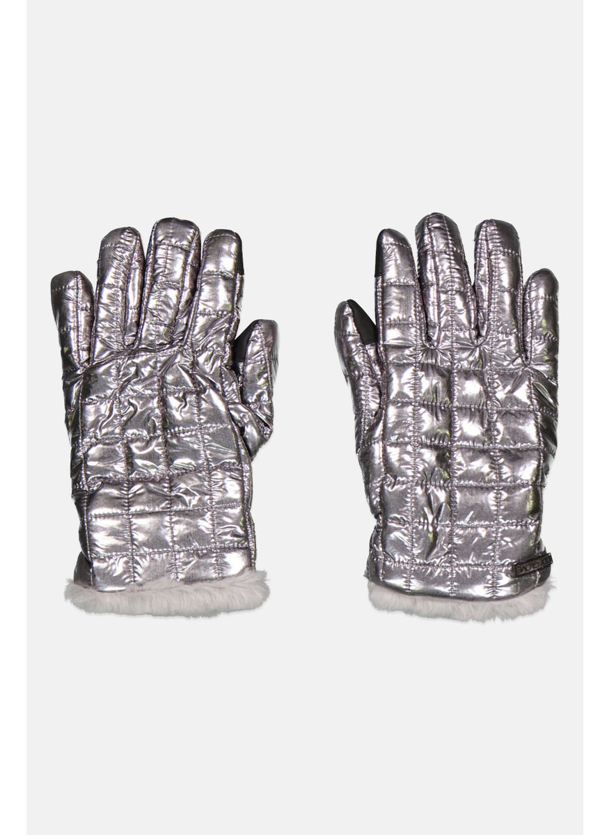 Body Glove Women 1 Pair Brand Logo Gloves, Silver  - Image 1