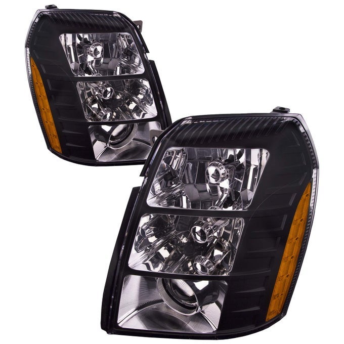 Black Housing Hid Headlights Compatible With Cadillac Escalade Esv Ext 20072014 Includes Left Driver And Right Passenger Side Headlamps