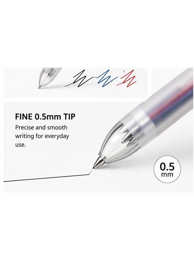 PILOT FriXion Ball 3 Erasable Tri-Colour Pen multi-pen, three ink colours, Transparent, Gel Ink, 1 pen for study notes - Image 4