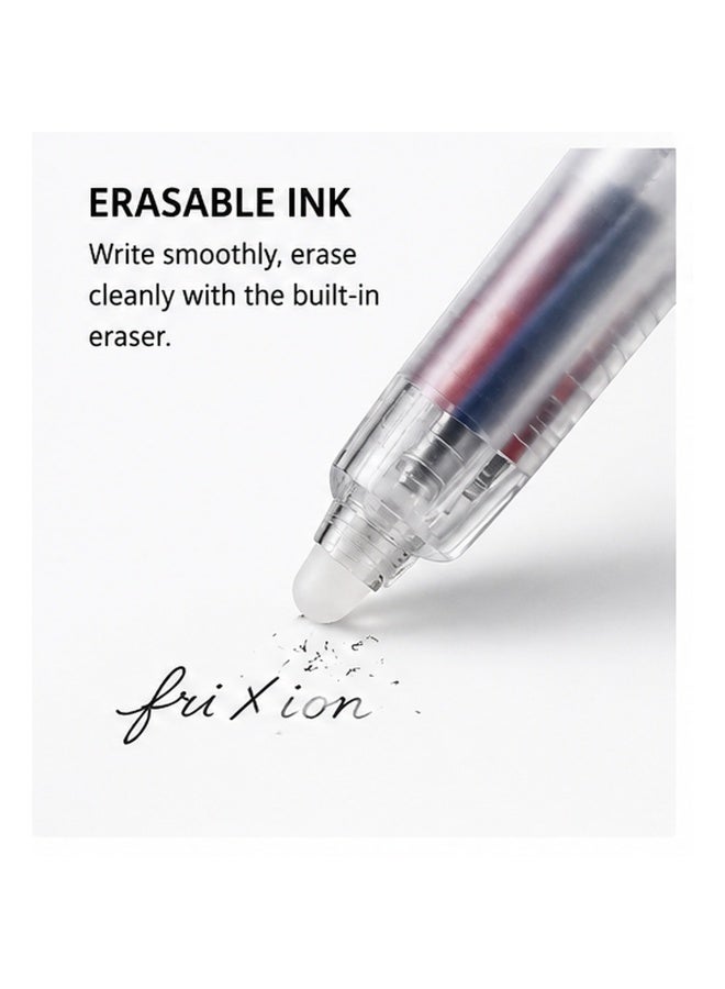 PILOT FriXion Ball 3 Erasable Tri-Colour Pen multi-pen, three ink colours, Transparent, Gel Ink, 1 pen for study notes - Image 3