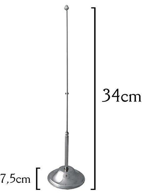 Saturndesign - Desktop White Kalima Tawhid Flag Chrome Pole Table Flag Set - Image 1