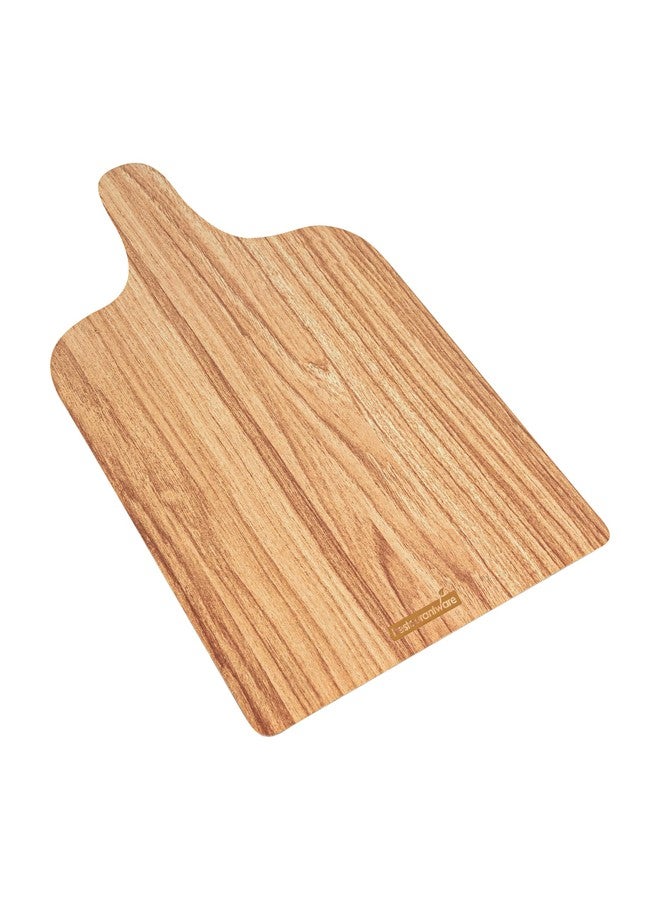 Restaurantware Cater Tek 11.8 x 7 Inch Charcuterie Boards 10 Faux Wood Cheese Boards - WIth Handle Stackable Paper Cardboard Charcuterie Boards Disposable For Serving At Catered Events - Image 2