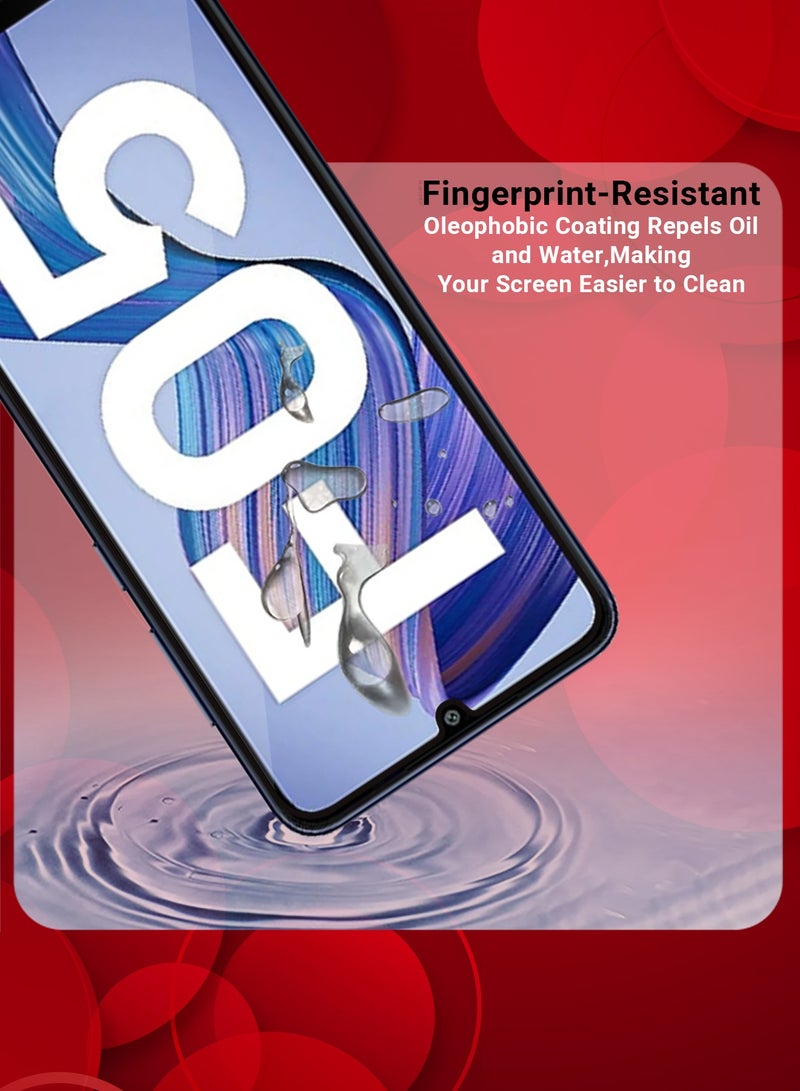 CATANES (for Samsung Galaxy F05) Tempered Glass Screen Protector Edge to Edge Scratch Resistant and Shock Proof / Side Black - Image 3