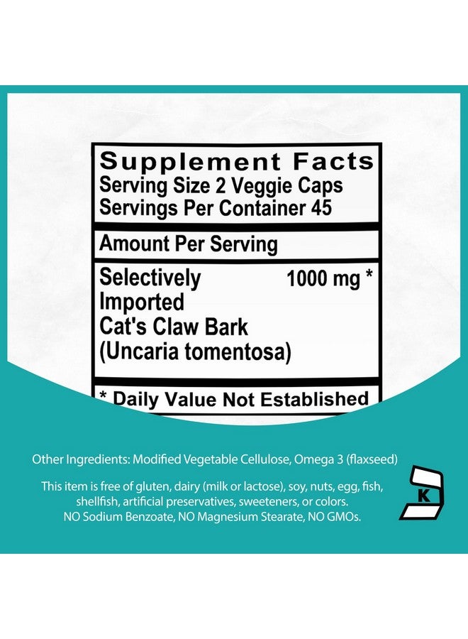 Kovite Cat's Claw herbal supplement kosher Capsules - Natural Dietary Supplement with 500mg Peruvian Uncaria Tomentosa Herb - Image 5