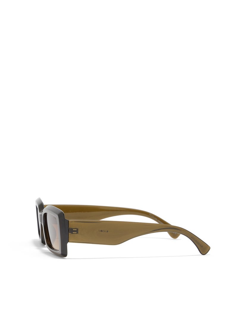 Blackout BlackOut Zen, Women’s Rectangle Sunglasses with UV400 Protection (Green, Brown)  - Image 3