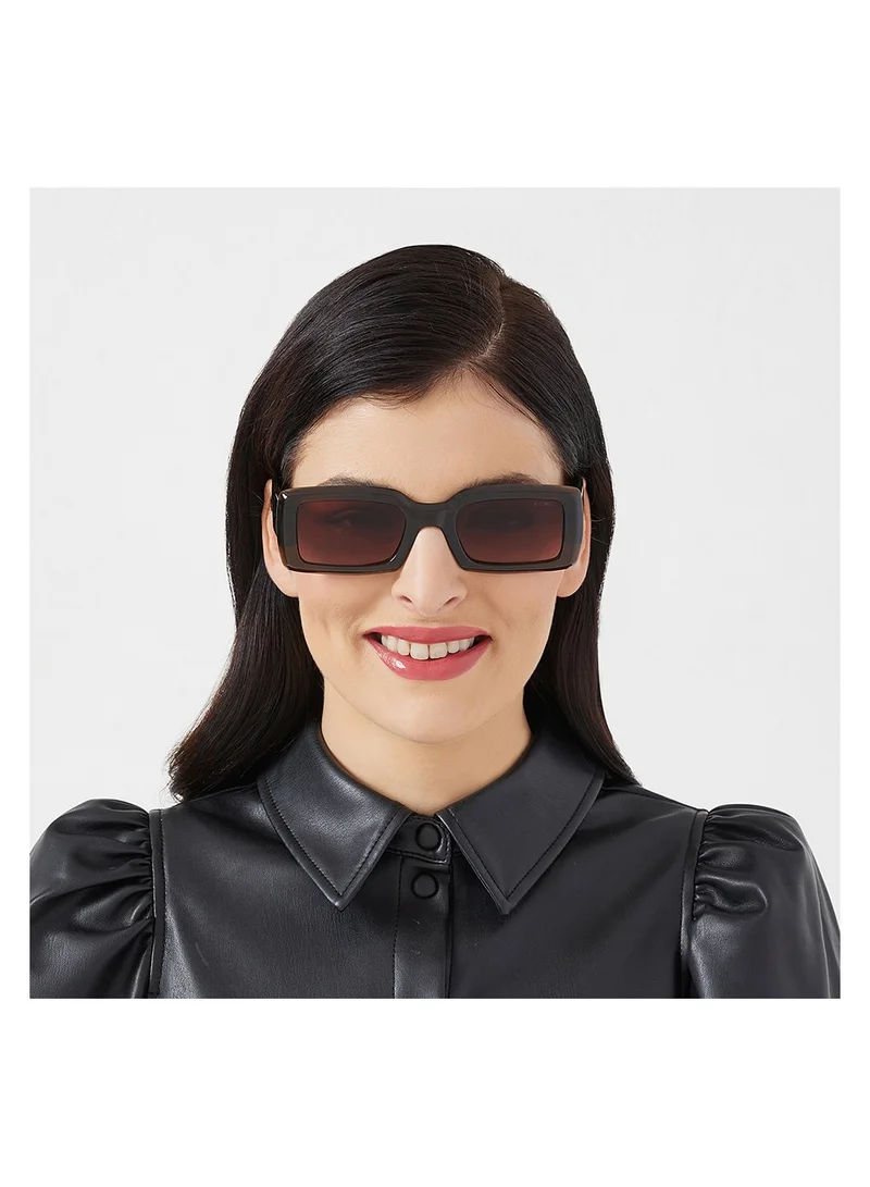 Blackout BlackOut Zen, Women’s Rectangle Sunglasses with UV400 Protection (Green, Brown)