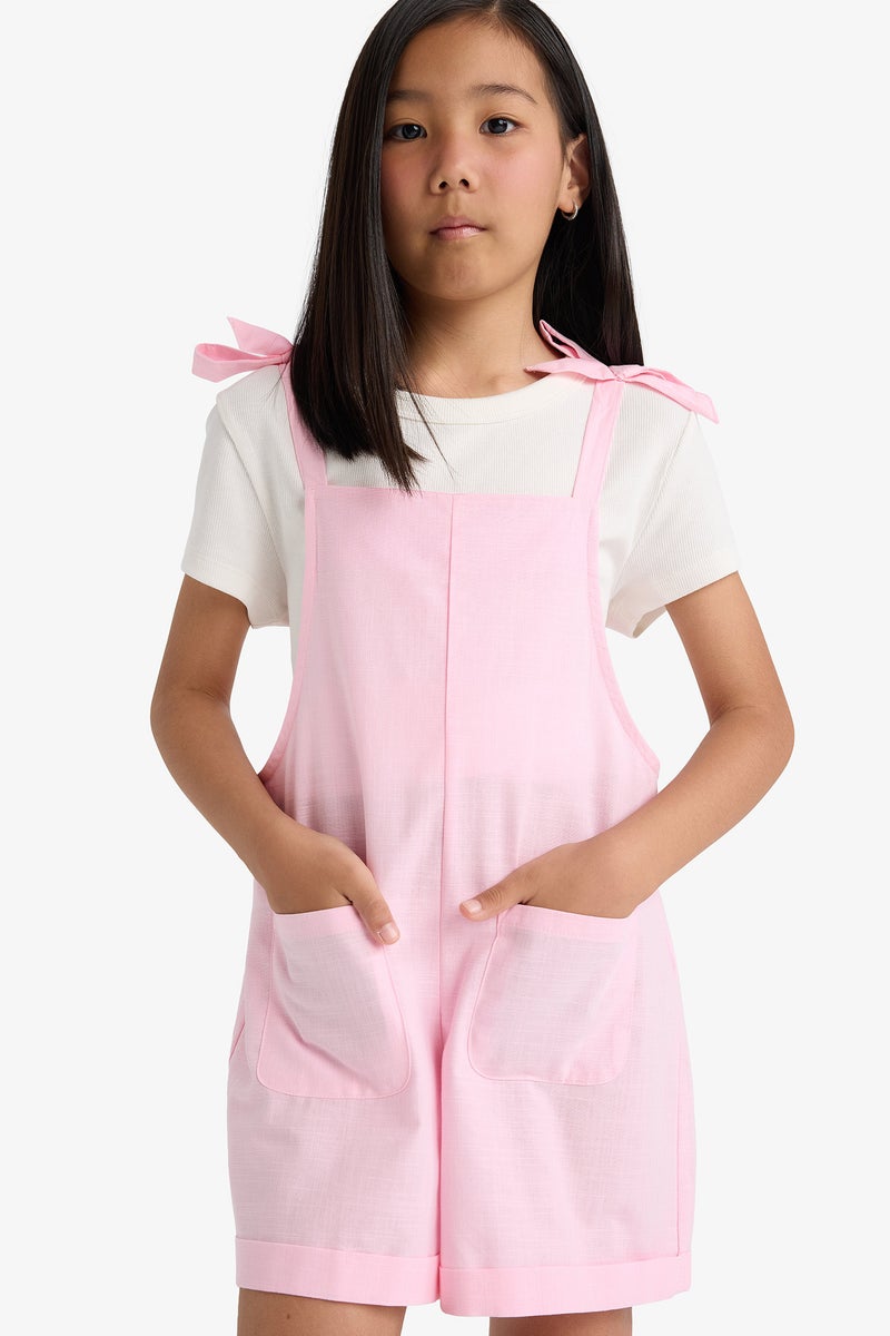 DeFacto Pink Girl Girl Viscose Suspender Jumpsuit Casual - Image 4