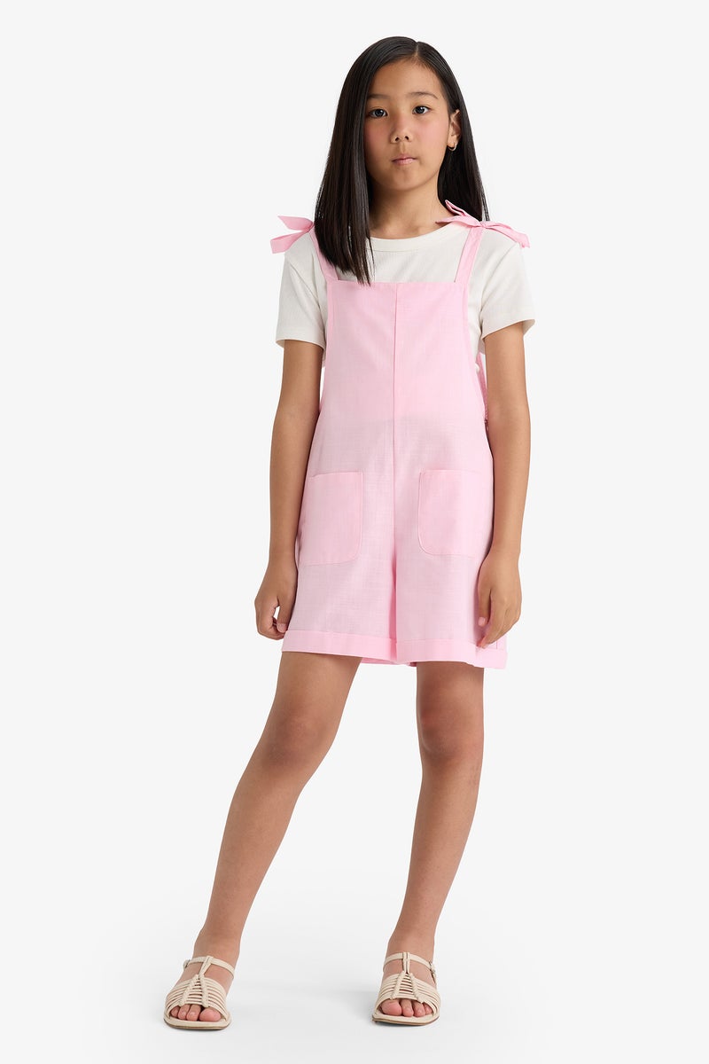 DeFacto Pink Girl Girl Viscose Suspender Jumpsuit Casual - Image 3