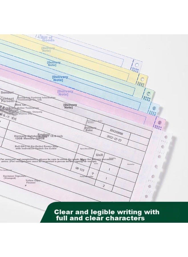 Tianse High-quality Printing Paper, Double-sheet Continuous Form Paper, Colored Perforated Edge Computer Printing Paper, Invoice List Delivery Note - Image 4