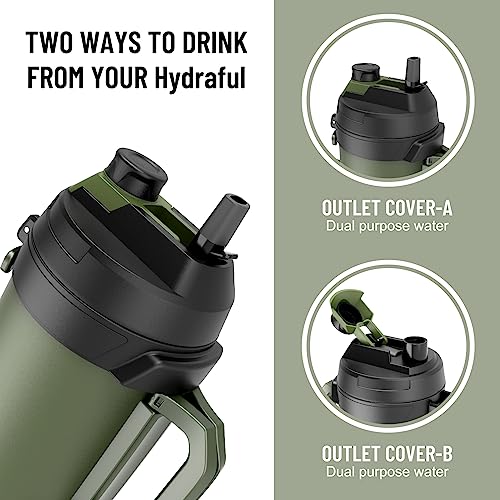 Hydraful 1 gallon water jug, 128 oz Large Insulated Stainless Steel Sports Water Jug, Large Triple Wall Vacuum Insulation Water Bottle-Keeps Cold up to 48 Hrs-Sweat Proof, for Gym, Hiking & Camping - Image 2