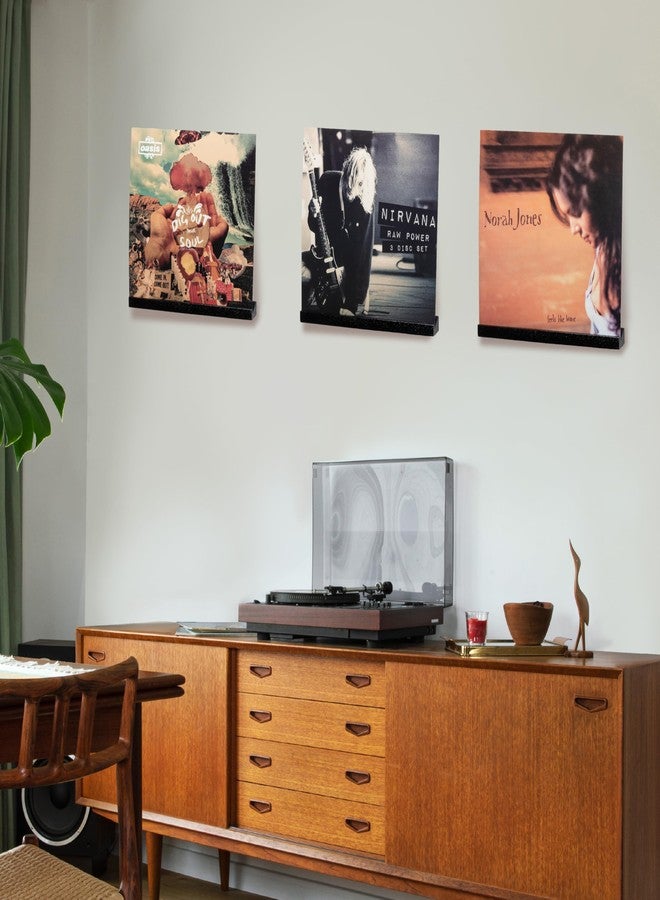 KAIU Vinyl Record Wall Mount, Solid Oak Floating Record Shelf for Albums, Slim & Elegant Wall Shelf, Easy Installation and Swap Out Records for Your Home - Black - Image 5