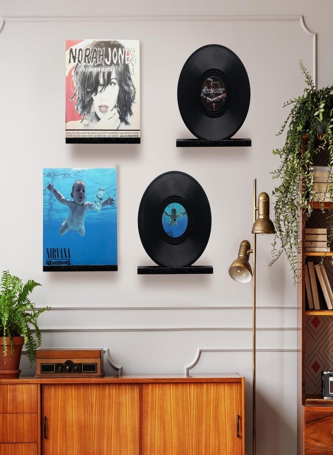 KAIU Vinyl Record Wall Mount, Solid Oak Floating Record Shelf for Albums, Slim & Elegant Wall Shelf, Easy Installation and Swap Out Records for Your Home - Black - Image 4