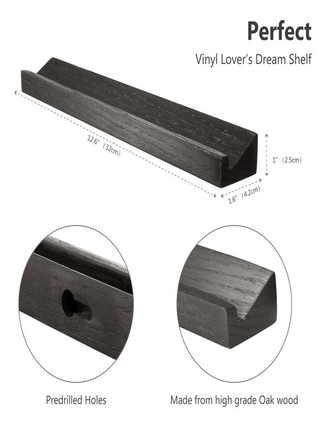 KAIU Vinyl Record Wall Mount, Solid Oak Floating Record Shelf for Albums, Slim & Elegant Wall Shelf, Easy Installation and Swap Out Records for Your Home - Black - Image 3