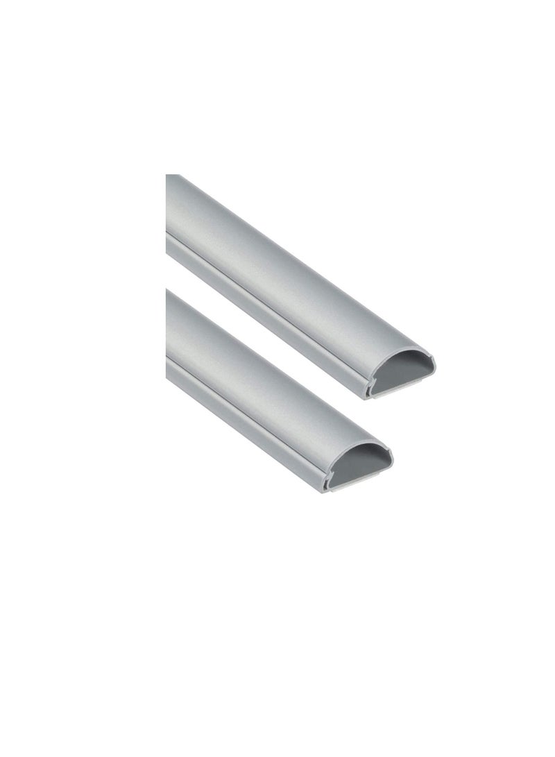 1 Meter  Floor PVC Trunking With Self Adhesive Red Sticker Wall Cord Cover Cable Concealer On-Wall Wire Cover Paintable Cable Management - Pack of 2 (14x48MM, Grey)  - Image 2