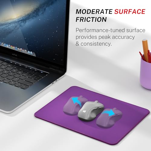MROCO Mouse Pad [30% Larger] with Anti-Fray Stitched Edges, Premium-Textured Waterproof Surface, Non-Slip Rubber Base, Computer & Gaming Mouse Mat for Laptop, Office & Home, 8.5 x 11 in, Violet Purple - Image 2